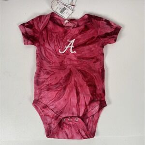 Two Feet Ahead UNIV OF ALABAMA Crimson Tide Butt Ruffle Bodysuit 12 M Tie Dye